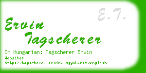 ervin tagscherer business card
